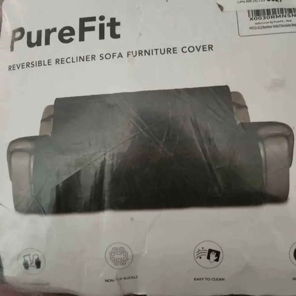Pure Fit Reversible Quilted Recliner Sofa Furniture Cover Brown & Tan
